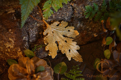 Timeless Fantasy Leaf Pendant - In Brass